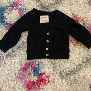 Mini mioche black button up cardigan 3-6 months